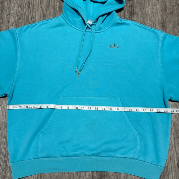 ALO Yoga Woman’s Oversized Blue Pullover Hoodie Size M - Picture 7 of 9